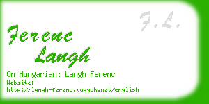 ferenc langh business card